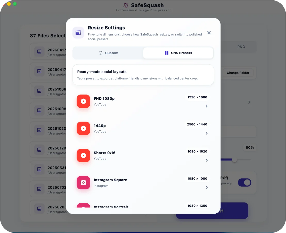 SafeSquash app icon generator screen