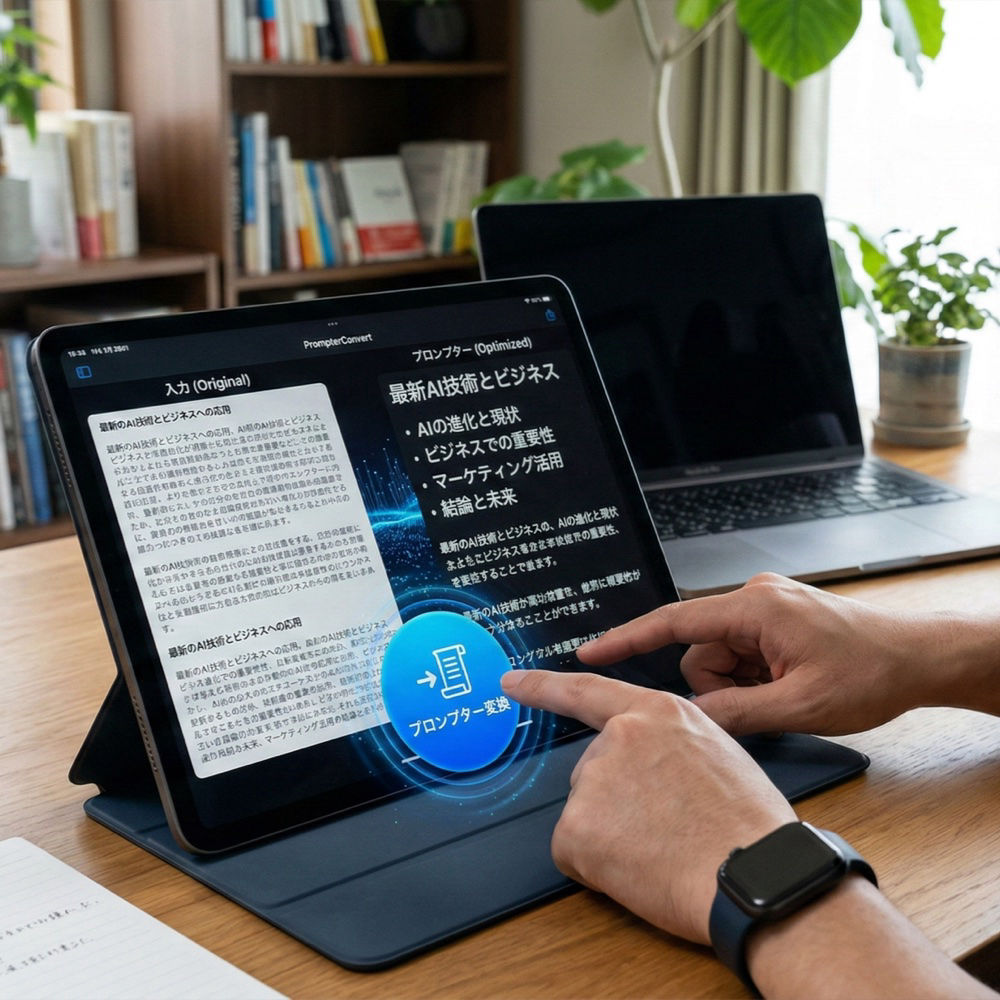 VocaPrompterで読みやすい台本表示に調整しているiPad画面